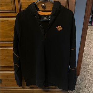 Harley-Davidson Black Pullover with Orange Details
